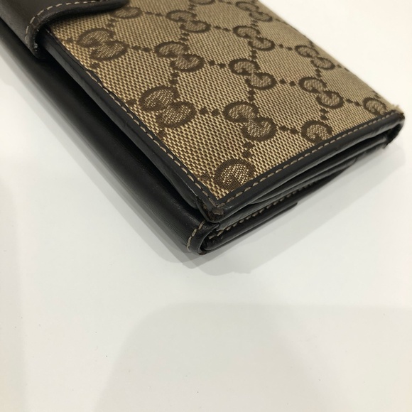 Gucci Brown GG Canvas Heart Plate Long Wallet Sku#84585 (Gently used) - Picture 9 of 16